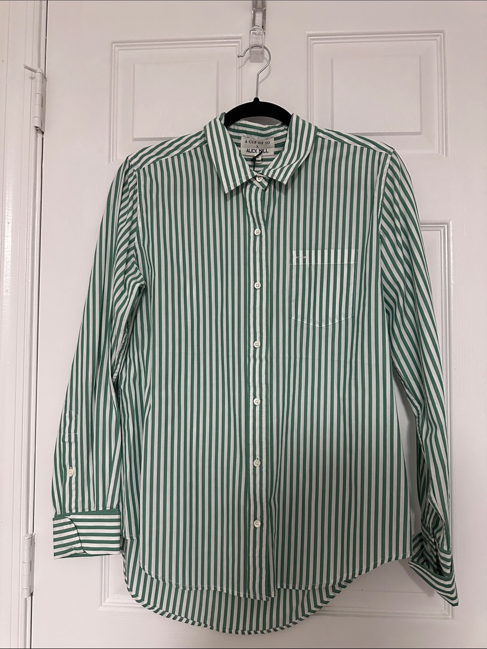 Alex Mill Women's Striped Green Buttondown, Size Large/L, NWT